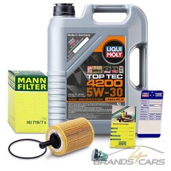 MANN ÖLFILTER+5L LIQUI MOLY TOP TEC 4200 5W-30 FÜR VW JETTA 3 1K 4 1.9 20 TDI # # # INKL. ÖLABLASS-SCHRAUBE MIT DICHTRING # # #