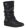 Bequeme Damen Stiefel Flache Schlupfstiefel 893701 Boots Gr. 36-41 New Look