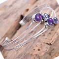 Afrikanischer Amethyst Multi Edelstein 925 Sterlingsilber Manschette Armreif ...