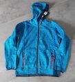 CMP Jungen Fleece Jacke Fix Hood Strickfleece Jacke Gr. 152 Blau Neu!