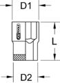 KS TOOLS BRONZEplus Stecknuss 1/2" 6-kant 1/2 (963.1255)