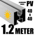 1.2 METER  ALU PV Solarprofil 40x40 BV Nut 8 & Nut 10 Solarschiene Montageprofil