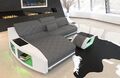 Eckcouch Leder Sofa Ledersofa LED Ecksofa Weiß Schwarz Ledercouch Swing L Form