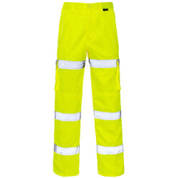 HI VIZ VIS 3 BAND KAMPFHOSE SICHERHEIT ARBEITSKLEIDUNG POLY BAUMWOLLE CARGOHOSE UNTERTEIL