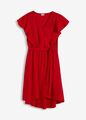 Vokuhila-Kleid Gr. 52 Rot Damen Midikleid Sommerkleid Ärmellos Neu