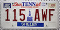 Tennessee USA Nummernschild US Kennzeichen License Plate Shelby County [115 AWF]