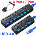 USB 3.0 Hub 4/7 Port Splitter Adapter mit Aktiv Netzteil Verteiler für PC Laptop