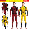 Herren Cosplay Deadpool 3 Wolverine Kostüm Karneval Bodysuit Jumpsuit Superhero