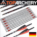 12pcs Bogenschießen 30" Carbonpfeile Spine 500 für Compound Recurve Bogen Jagd