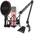 Rode NT1 Signature Pink Studio-Mikrofon Rosa mit PSA1 Gelenkarm Schwarz