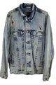 ZARA MAN Jeansjacke blau Größe L Herren Knopfleiste 100% Baumwolle zerrissen Trucker