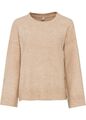 Oversize-Pullover mit Knöpfen Gr. 36/38 Beige Damen Langarm Strickpullover Neu