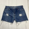 levis 501 vintage herren jeans shorts w40 in blau