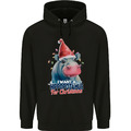 Nilpferd zu Weihnachten Nilpferd Xmas Herren 80% Baumwolle Hoodie