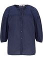 R-Ware Neu Bluse mit Lochstickerei Gr. 38 Dunkelblau Damentop Baumwoll-Shirt