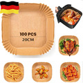 100x Backpapier für Friteuse Heißluftfritteuse Grill Backofen Air Fryer Liners