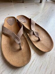 SCHOLL--Sandale--FLIP FLOP--Leder--BEIGE--Gr.40--KORKFUSSBETT--NEU---