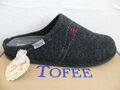 Tofee Herren Pantoffel Pantoffeln Hausschuhe Naturwollfilz grau schwarz NEU!!