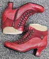 Hush Puppies rote Vivianna Schnürstiefel mit Absatz Größe 4 viktorianischer Stil