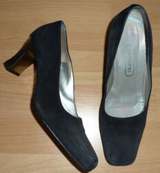 Olympic Pumps Gr. 38 schwarz High Heels Damen Halbschuhe Silber Absatz