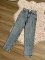 Blogger Zara Mom Boyfriend Jeans Waschung High Waist blau Vintage Style 