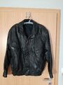 Lederjacke Herren Gr. 52 schwarzes Nappaleder Blouson sportlich Retro Vintage  