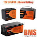 50AH 100Ah 200Ah 300Ah 12V/24V LiFePO4 Lithium Batterie BMS Akku Wohnmobil Boot