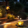 Solarlampe Gartenleuchte Außenlampe Lotusblume Erdspieß Solardeko LED 2er Set