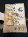 Notizbuch  Scrapbook - Vintage HONEY BEE Bumble BEE - Junk Journal DIY Retro XXL