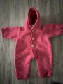 ENGEL Wollfleece Baby Overall mit Kapuze Gr. 62/68 rot