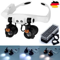 3x-25x LED Uhrmacherlupe Juwelier Lupe Brillenlupe Kopflupe Lupenbrille 14 Linse