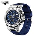 LIGE Herren Armbanduhr Quarzuhr Silikon Modern Mechanik Sport Wasserdicht Uhren