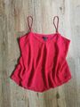 MANGO Damen Bluse Top Oberteil Rot Gr. L 