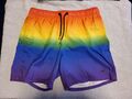 Herren Badeshorts von Hollister - mehrfarbig/Rainbow - Größe L