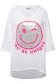 Angel of Style Damen große Größen Longshirt Smiley Rundhals Langarm