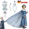 Mädchen Prinzessin Anna Elsa Kostüm Cosplay Party Outfit Kinder Kleid Karneval