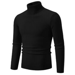 Rollkragen Pullover Herren Sweater Rolli Stretch Pullover Longsleeve Sweatshirt