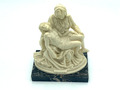 Tolle Alabaster Marmor Skulptur A. Santini Pieta Italien Marmorsockel