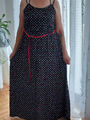 qs by s oliver Maxi Kleid Gr. 40 schwarz mit farbigem Muster einmal getragen