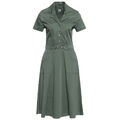 Queen Kerosin Swing Kleid - Workwear Oliv Rock-a-billy 20er