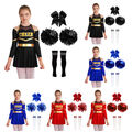 DE Mädchen Cheer Leader Tanzkostüm Kinder Cheerleading Uniform Langarm Tanzkleid