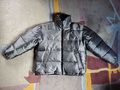 HB Daunenjacke Wendejacke mit Kapuze Winterjacke, Silber Schwarz, Gr. L Unisex