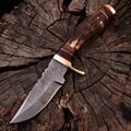 Damast Messer Damaszener Stahl Jagd Knife Damascus Hunting Bowie MAQ2078