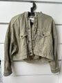 Zara Jacke Jeans Crop Kurz Khaki XS