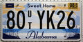 Alabama USA Nummernschild Kennzeichen Schild US License Plate SWEET HOME 80YK26