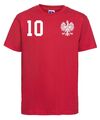 Youth Designz Polen Kinder T-Shirt mit WUNSCHNAME + NUMMER Trikot WM EM Polska