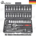 46tlg 1/4" Steckschlüssel Satz Set Knarrenkasten Ratschenkasten Nusssätze Tool