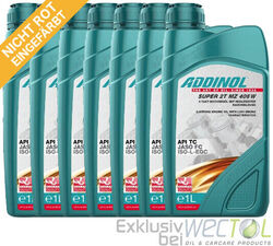 7 x 1 Liter Addinol SUPER 2T MZ 406 W NEUTRAL / NICHT ROT EINGEFÄRBT / EXCLUSIV