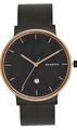 SKAGEN SKW6296 ANCHER Herrenuhr Edelstahl Schwarz Milanaise Armbanduhr Datum NEU