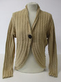 Strickjacke mit Zopfmuster, Schalkragen, CHARTER CLUB, hellbraun, Large, UK 16